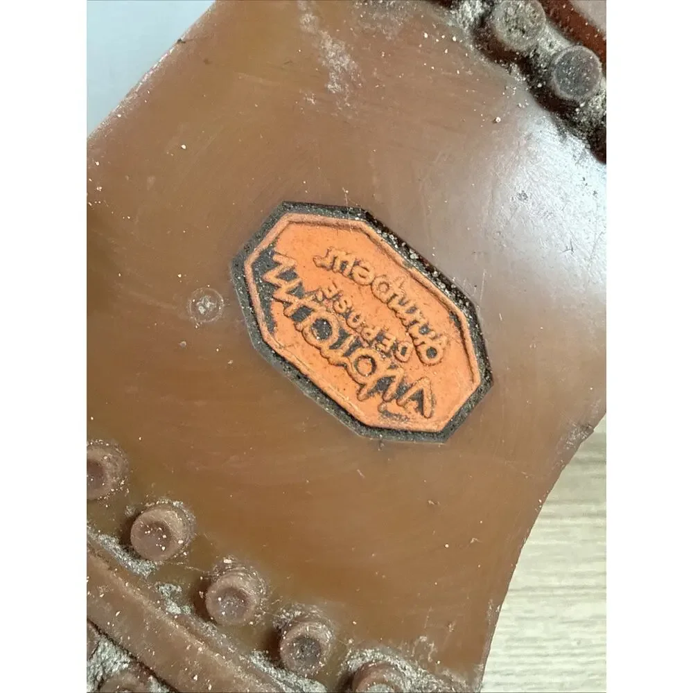 Vintage Levis Orange Tag Brown Leather Boots Vibram Size 8.5 C5
